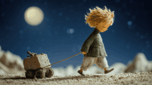 Escena del rito de domesticación con el zorro en el desierto del Sahara