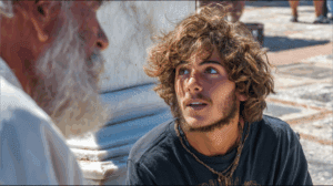 Ilustración que muestra quién es el alquimista montado en su caballo blanco en el desierto