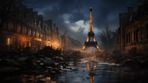 Escena romántica en París, inspiración para 'El Secreto de la Librera de París'