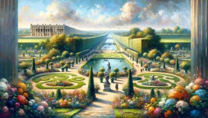 Vista aérea del Palacio de Versalles y sus jardines, símbolo de la opulencia francesa