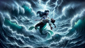 Imagen de La Sirenita en su reino submarino