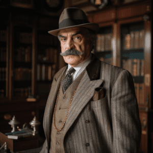 Poirot y el Capitán Hastings en una investigación
