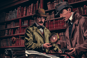 Sherlock Holmes y Dr. Watson en el 221B Baker Street