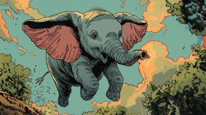 Dumbo en la famosa escena de los elefantes rosas