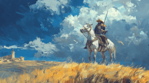 Quién es Don Quijote de la Mancha junto a su lanza y armadura