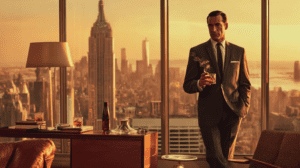 El personaje Don Draper simbolizando la doble identidad en Mad Men.