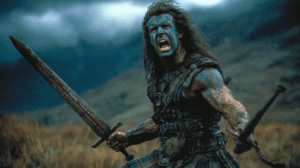 Escena de Braveheart con William Wallace liderando a su ejército