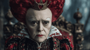 Ilustración clásica de la reina de corazones y su corte