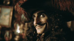 retrato del capitán garfio personaje literario de j m barrie