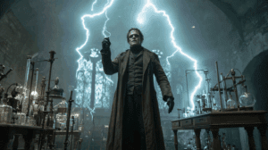 retrato simbólico de víctor frankenstein como creador literario