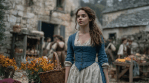 Bella leyendo en el castillo de la Bestia