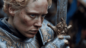 Mapa de las Tierras de los Ríos con la ruta de Brienne de Tarth.