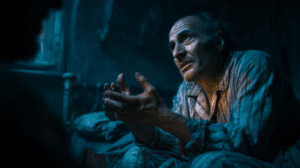 Primer plano muestra quién es Guido Orefice en el campo de concentración