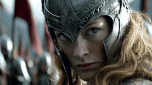 Quién es Éowyn mirando desde las ventanas de Meduseld