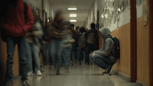 Dibujo de las vías del tren como escenario clave de quién es el chico invisible