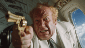 Enfrentamiento psicológico entre el agente James Bond y Auric Goldfinger