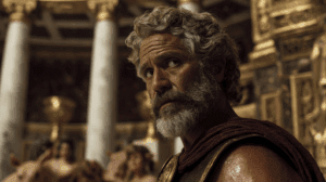 Representación artística de Odiseo atado al mástil escuchando el canto de las sirenas